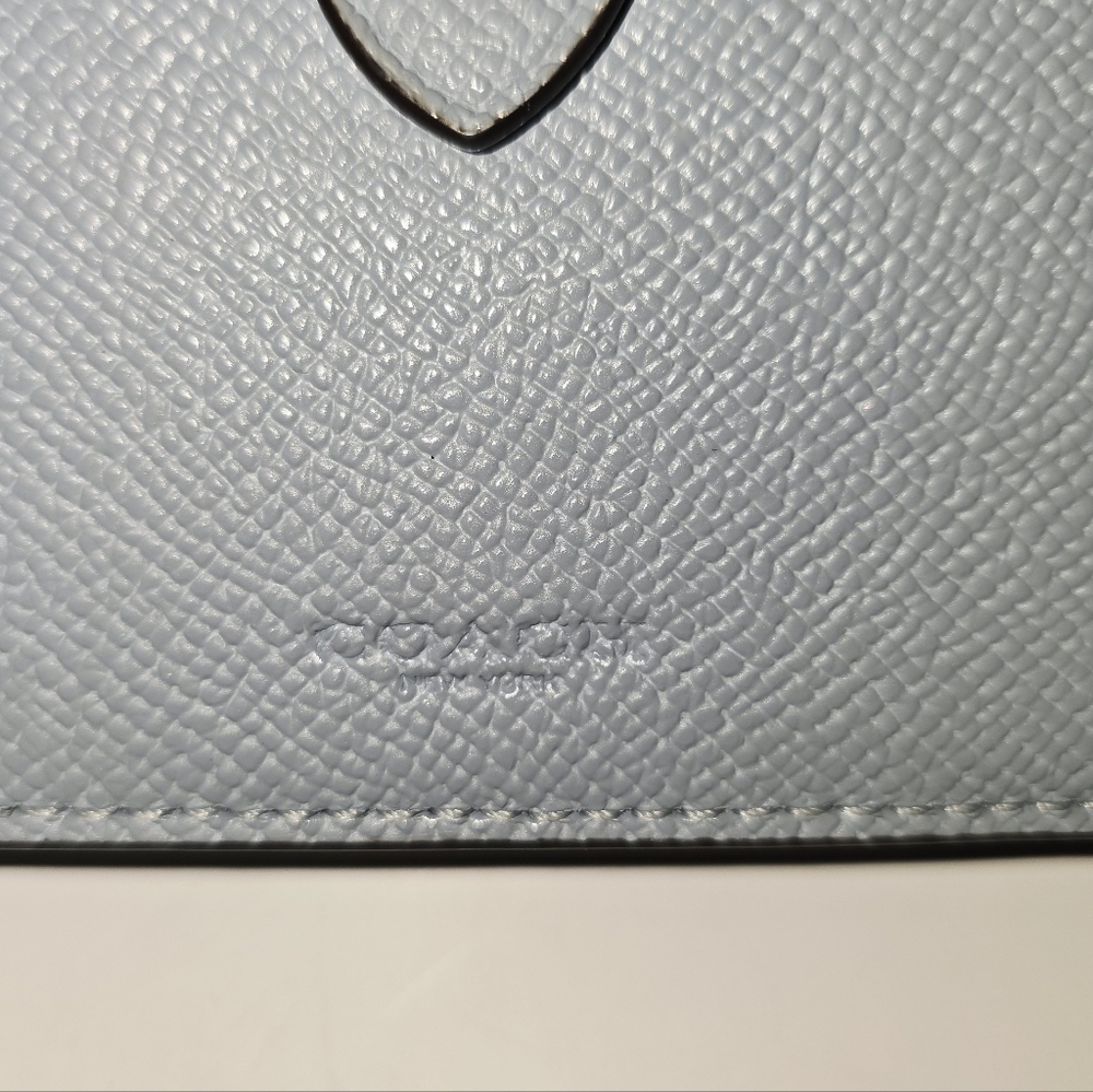Coach Accordion Card Holder Leather Wallet | Twilight Blue - Picture 4 of 5